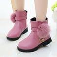 thumbnail image 2 of Otqutp Baby Flat Sneakers Kids Baby Girls Princess Shoes Fashion Bowkont Cotton Boots 4 to 13 Years Autumn Winter Snow Boots, 2 of 2