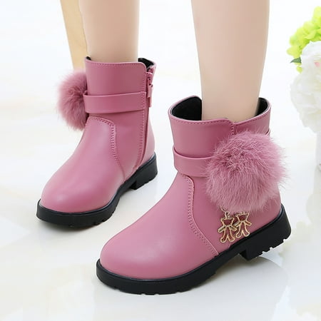 

Hunpta Kids Boots Baby Girls Princess Shoes Fashion Bowkont Cotton Boots Snow boots Leather Shoes Princess Ankle Boots