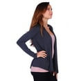 thumbnail image 2 of Simply Ravishing Women's Basic Long Sleeve Hip Length Open Drape Cardigan, Large, Charcoal, 2 of 4