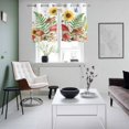 thumbnail image 5 of 2 Panels Kitchen Tier Curtains 39 Inch Length, Mushroom Sunflowers Grommets Window Treatment Curtain, Summer Botanical Butterfly Pastoral Thermal Curtains Drapes for Living Room/Bathroom, 5 of 9