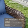 thumbnail image 6 of PARKWELL Outdoor Swivel Glider Chair Set of 2,Luxury High Back 6-Inch Thick Cushions Swivel Rocker Rocking Lounge Chair,Patio Bistro Set for Porch Deck Backyard,Brown/Navy, 6 of 9