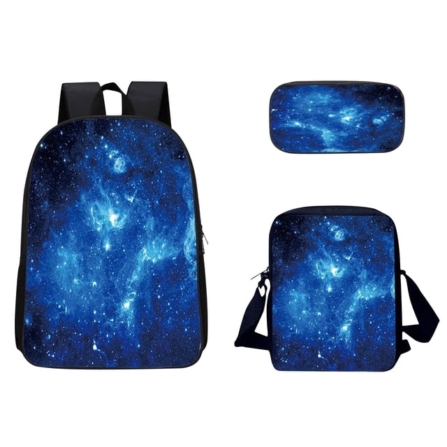 Agiferg 3D Sky Pattern School Bag Breathable Travel Outdoor Multifunctional Bag 3PC
