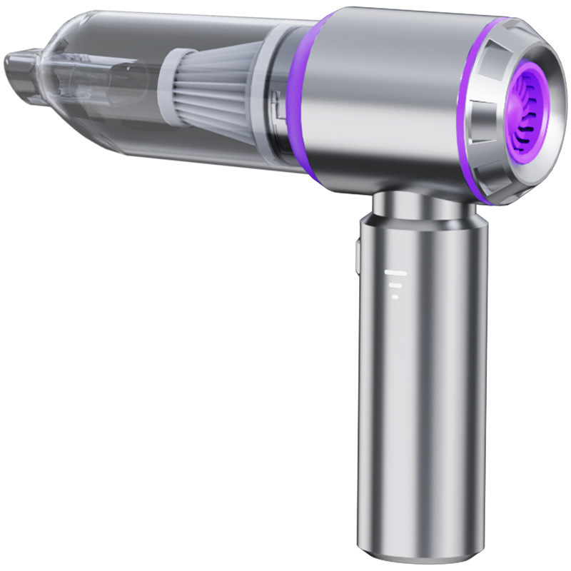 Xl-Kang High Power Mini Vacuum Cleaner 3-in-1 Compressed Air Duster & Air Blower & Pump Hand Held Vacuum with Brushless Motor for Car, Home, Office,Camping（Purple,21*2*6.5cm)