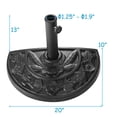 thumbnail image 3 of Costway Base de Parasol Demi-Ronde de Patio Extérieur 20 Pieds' Support en Résine Table de Terrasse Pare-Soleil, 3 of 10
