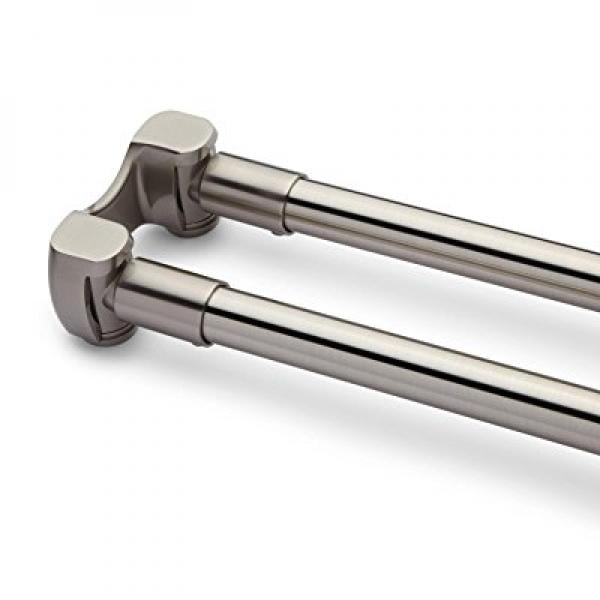 Naiture 60 Brass Straight Double Shower Curtain Rod Brushed Nickel Finish Com Naiture 60 Brass Straight Double Shower, Brushed Nickel Shower Curtain Rod Straight