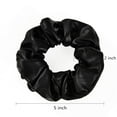 thumbnail image 2 of 3Pack Metallic PU Leather Gold or Black Bright Hair Scrunchies Hair Bobbles Elastics Ponytail Holders Hair Wrist Ties Bands Scrunchies for Show Gym Dance Party Club Girl Women (Black), 2 of 6