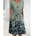 thumbnail image 1 of Robes Soleil Femmes Été Décontracté Manches Courtes Tunique Chemise Midi Robes d'Été pour Femmes Imprimé Marguerites Robe Grande Taille pour Femmes Col Robe de Collation des Grades, 1 of 5