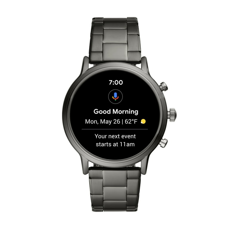 Fossil Men s The Carlyle HR Smartwatch Titan Smoke Tone Stainless Steel with Smoke Stainless Steel Bracelet FTW4024 Walmart