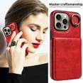 thumbnail image 5 of TECH CIRCLE For iPhone 14 Pro Wallet Case with Card Holder, Thin Slim PU Leather Finger Ring Kickstand Shockproof Protective Magnetic Women Men Phone Cover for Apple iPhone 14 Pro 6.1" 2022,Red, 5 of 8
