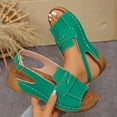 thumbnail image 3 of Tbopshirt Summer Wedge Sandals for Women Open Toe Solid Color Wedge Heels with Arch Support, 3 of 9
