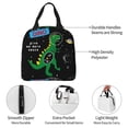 thumbnail image 3 of KLL Space Dino Cartoon Black Print Insulated Lunch Bag Women, Reusable Cute Tote Lunch Box for Adult & Men, Leakproof Cooler Lunch Bags for Work Office Travel Picnic, 3 of 5