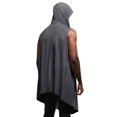 thumbnail image 3 of LUXUR Men Cape With No Button Vest Open Front Cardigan Lightweight Tops Shawl Collar Overcoat Grey S, 3 of 3