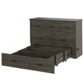 thumbnail image 4 of Murphy Bed Queen Size with Charging Station, Wall Mounted Cabinet Bed with Storage Drawer for Small Spaces, Antique Gray, 4 of 5