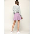 thumbnail image 5 of Made by Johnny Women's Casual Mini Flared Plain Pleated Skater Skirt with Shorts XXXL LILAC, 5 of 6