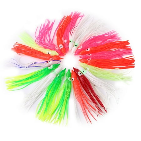20pcs New Useful Mixed Color Squid Bait Saltwater Soft Sea Fishing Lures 15cm