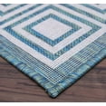 thumbnail image 4 of Contemporary Geometric Rug - 5 ft. 3 in. x 7 ft. 6 in., Ocean, Indoor/Outdoor Bordered Rug, Fade Resistant, Water Proof Rug | Decorative Area Rugs, 4 of 8