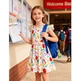 thumbnail image 5 of Lanbubble Toddler Girls Dress Summer Casual Sundress Ruffle Flutter Sleeveless Dresses 4-5 Years, 5 of 7