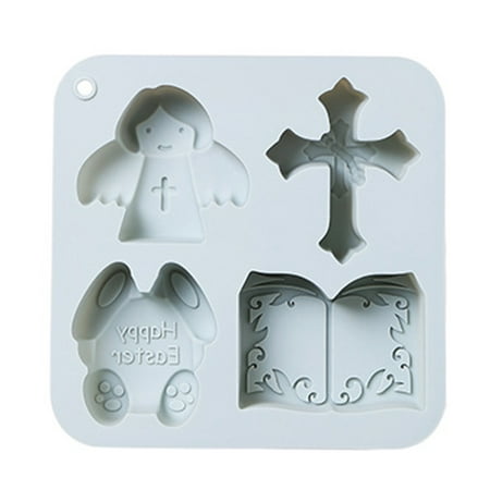 

CHAOMA 3D Easter Bunny Angel for Cross Silicone Mold Non-Stick Chocolate Candy Cupcake Molds Jelly Biscuits Cookies Baking Mould Ice Cube Tray