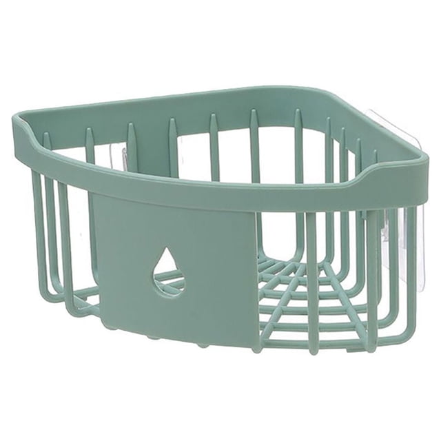 Ounissouiy Esquina de baño almacenamiento estante de ducha estante organizador cesta taza ordenada con succión Juegos de accesorios de baño Verde
