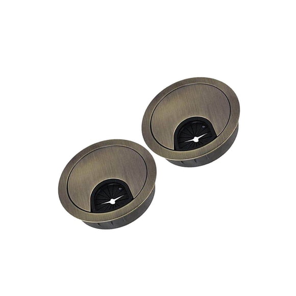 2 Pcs 60mm Couvercle de Trou de Câble de Table d'Ordinateur Bronze
