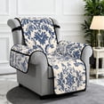 thumbnail image 2 of Yuyamidu Tie Dye Stretch Recliner Chair Cover with Pockers Blue Recliner Slipcover for Living Room Waterproof Reclining Chair Cover for Bedroom Soft Furniture Protector Gift for Holiday, 2 of 7
