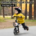 thumbnail image 2 of Balance Bike,3 in 1 Kids Tricycle for Toddlers 1-4 Year Olds,Kids Balance Bicycle for Boy & Girl Training, Adjustable, Removable Pedals,White, 2 of 7