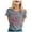 Grey, variant on Womens Short Sleeve Top Pink Ribbon Printed Relax Fit Cancer T Shirt Crew Neck Casual Fashion Blouses Trendy 2025