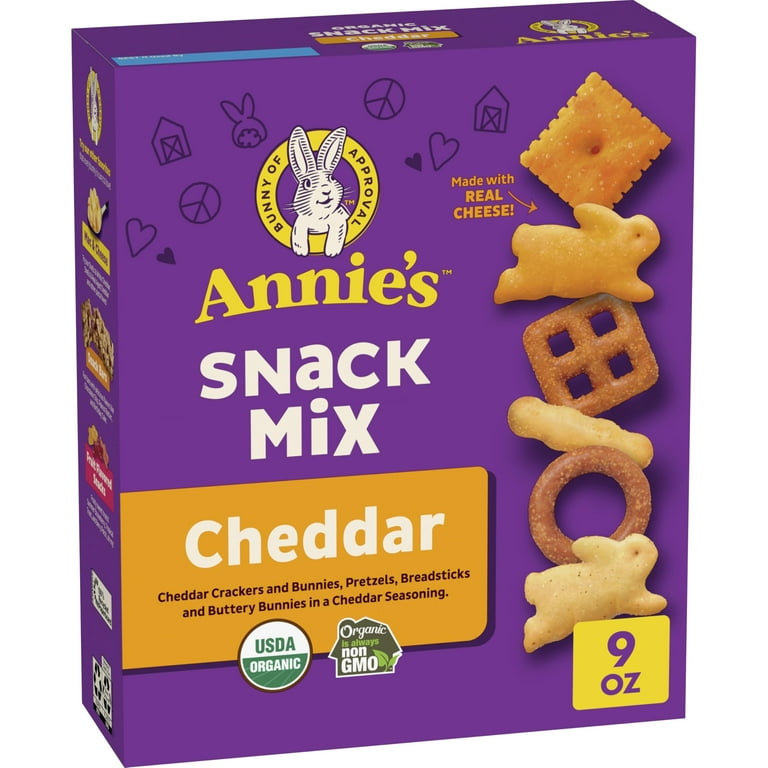 Annie's Organic Cheddar Snack Mix With Assorted Crackers and