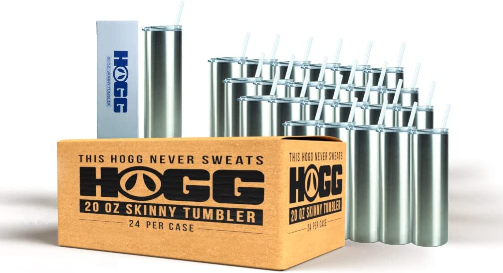 Hogg 20oz Skinny Tumbler Case (24 Pack) DIY, Customizable, Glitter/Epoxy,  Bulk, Wholesale