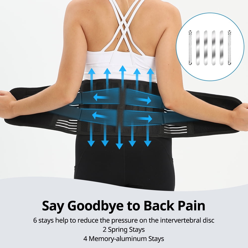 Adjustable Lumbar Support Belt Lower Back Brace Posture Corrector Waist Wrap for Sciatica Back Postpartum Abdomen Shaping for Heavy Lifting, Workout, Fitness, Women and Men