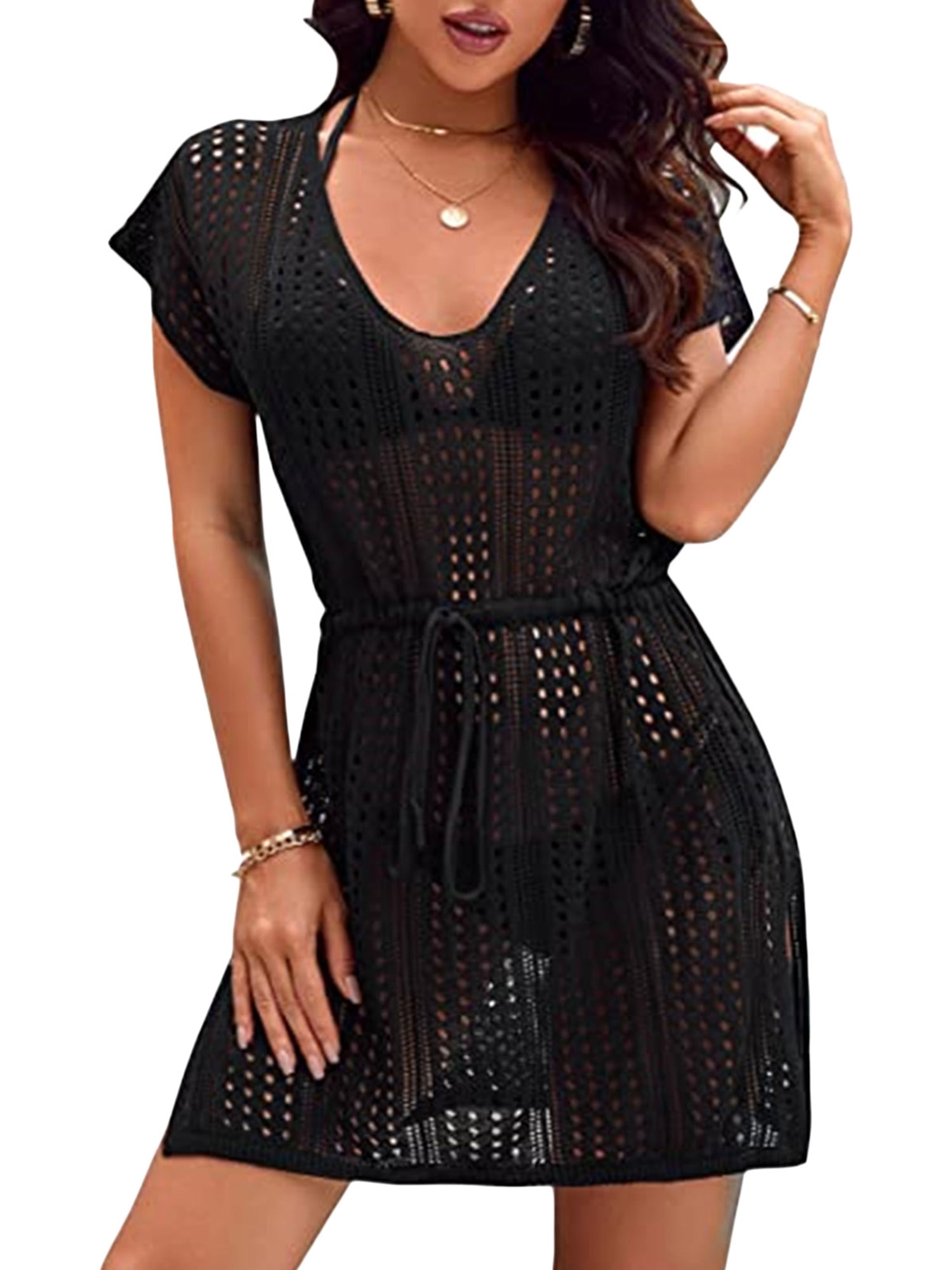 Liacowi Women Swim Cover Up Dress for Women Crochet Beach Swimsuit