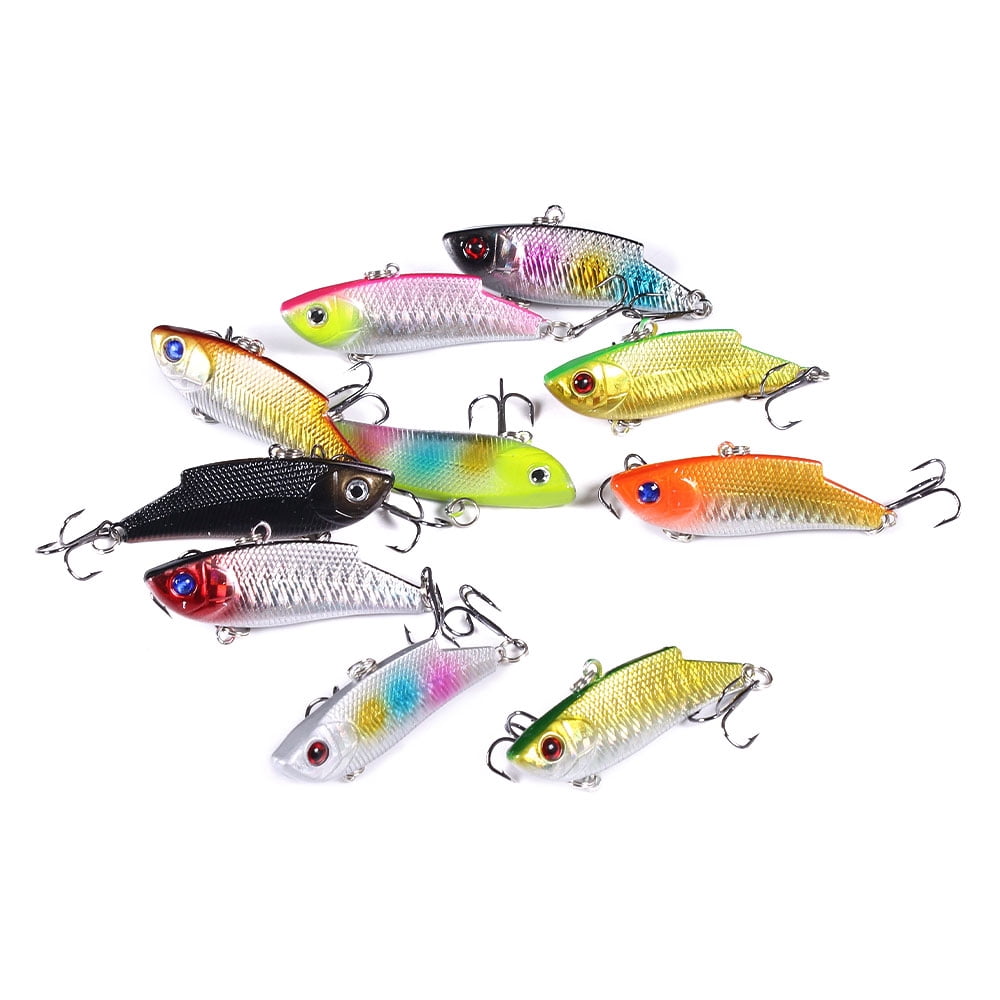 HENGJIA Fishing Lures for Bass, 10PCS Lipless Crankbaits Minnow VIB Hard Baits Long Casting Sinking Fishing Lure for Saltwater Freshwater Bass, Redfish, Trout, Walleye