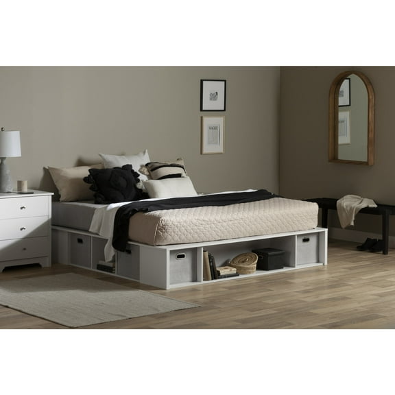 South Shore Flexible, Contemporary Bed, King White