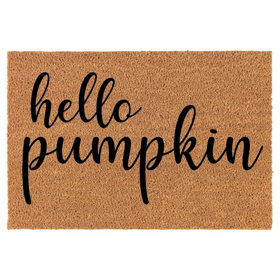 Doormat Natural Coco Coir Door Mat Hello Pumpkin (30" x 18")