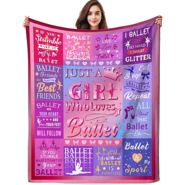 LHSHID Dance Gifts Blanket Throw Ballet Dances Blankets Lightweight Flannel Warm Cozy Bedding Stuff Gifts for Girls Ballet Dancers Kids Women Teachers 30"x40"