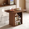 thumbnail image 3 of LAZZO 43.3" Dining Table for 4 People, Small Rectangular Kitchen Table with 3-Tier Storage Shelf, Walnut, 3 of 9