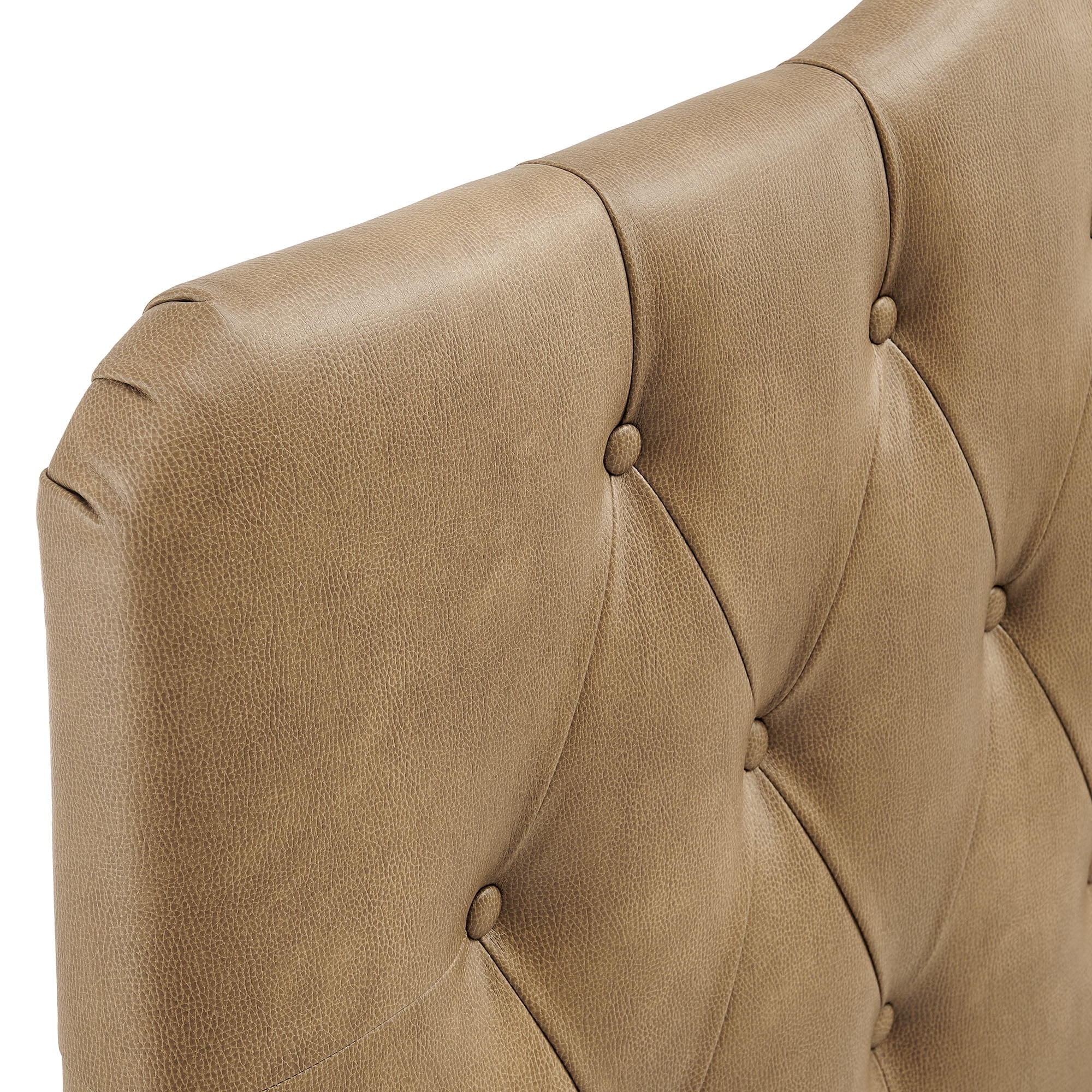Annabel Faux Leather Queen Headboard in Toast