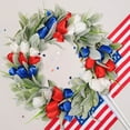 thumbnail image 6 of geerera 2025 New Independence Day Garland,Patriotic Red White Blue Flowers Wreath for Front Door,Wreath for Inside and Outside, Memorial Day Independence Day Wreath for Home Decor, 6 of 9