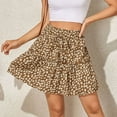 thumbnail image 2 of KDFJPTH Womens Skirts Tummy Control Summer Cute High Waist Ruffle Print Swing Beach Mini Skirt, 2 of 9