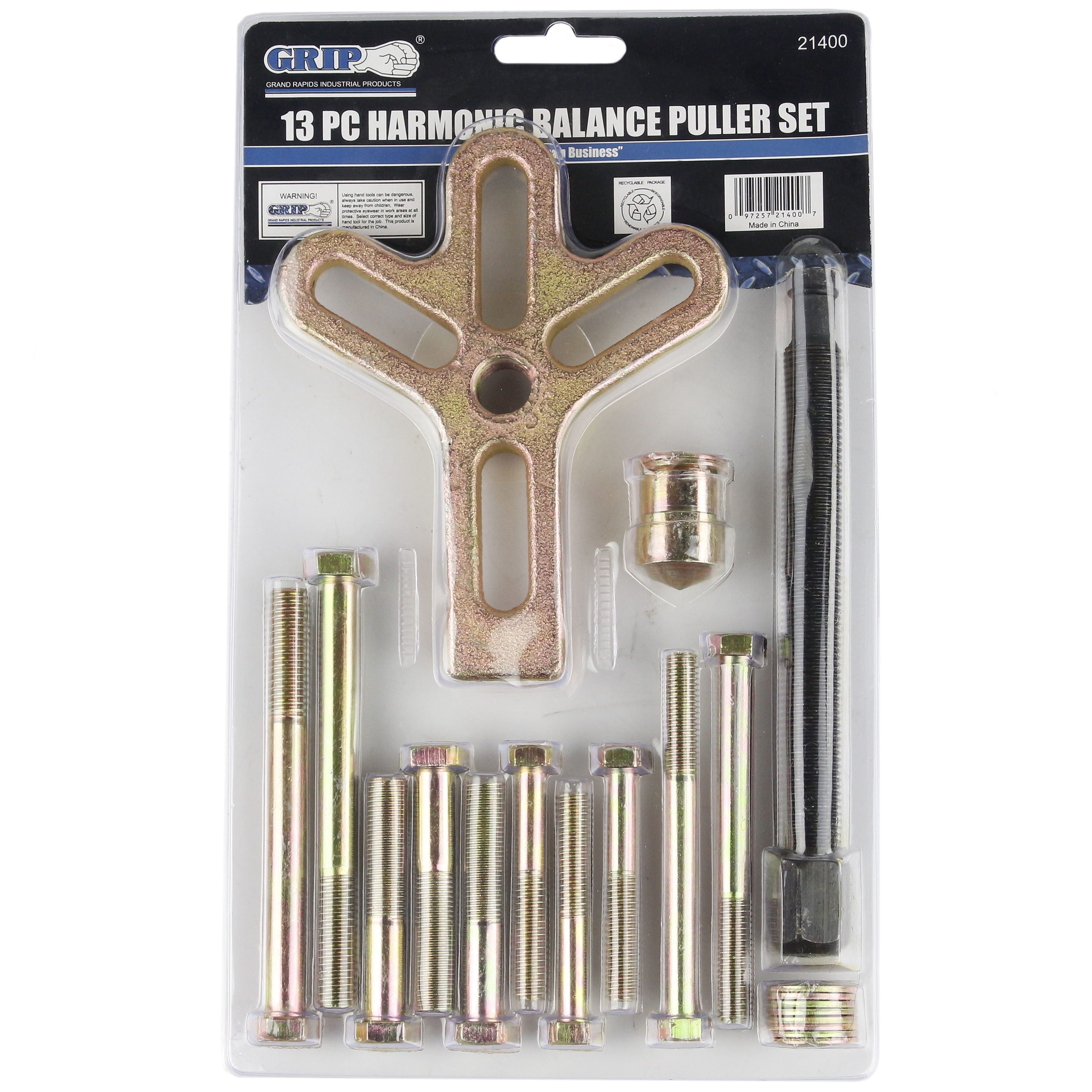 13 Piece Harmonic Balance Puller Set Kit Pulley Gear Crankshaft Grip
