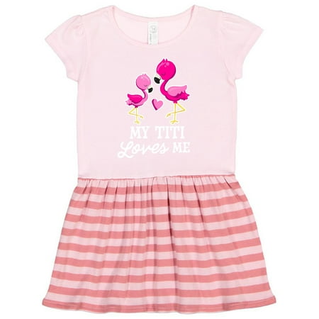 

Inktastic My Titi Loves Me with Two Flamingos Gift Toddler Girl Dress