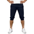 thumbnail image 4 of CQONEPT Mens Sweatpants with Pockets Summer Capris Joggers Loose Fit Athletic Running Trousers with Pockets Navy L, 4 of 7