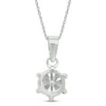 thumbnail image 3 of 1 Carat 6.5MM Round Cut Lab Created Moissanite Diamond Solitaire Pendant Necklace In 10K Solid White Gold Jewelry For Women With 18" Chain (G-H Color, VVS1 Clarity, 1 Cttw), 3 of 7