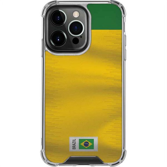 Skinit Countries of the World Brazil Soccer Flag iPhone 14 Pro Clear Case