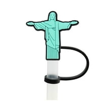 Silicone Straw Cover Biblical Christmas Design Seal Leak Proof Fit 8.0mm Straw Lightweight Reusable