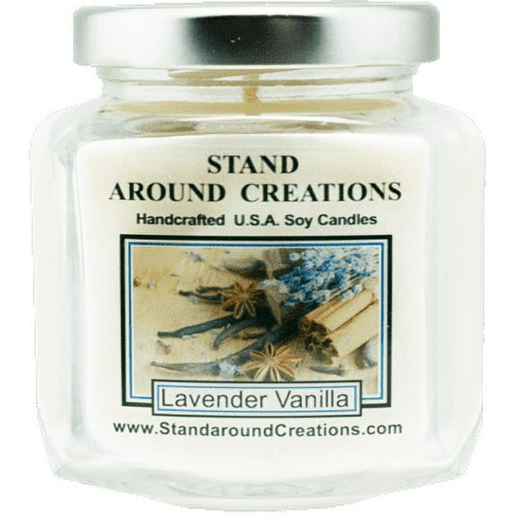 LAVENDER VANILLA HEX 6-OZ. ALL NATURAL SOY CANDLE