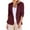 Wine, variant on Bxsruta Jacket for Women, Cropped 3/4 Sleeve Open Front Blazer, Women's Linen-Like Work Jacket with Lapel Collar, Lightweight Overshirt