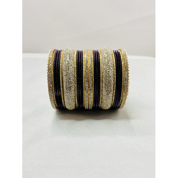 Silver & Purple Color Bangles