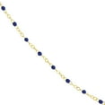 thumbnail image 4 of Gold Plated 15-inch Adjustable Cobalt Blue Enamel Bead Chain Necklace for Women, 4 of 6