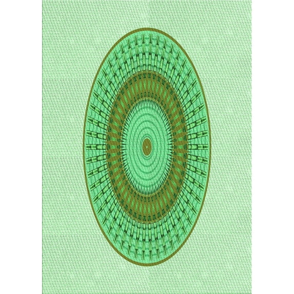 Ahgly Company Machine Washable Indoor Rectangle Transitional Green Area Rugs, 2' x 4'